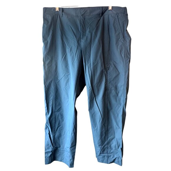 Kirkland Signature Womens Travel Pants Size 14 Nylon Blend Blue Zipper Pockets - Picture 1 of 11